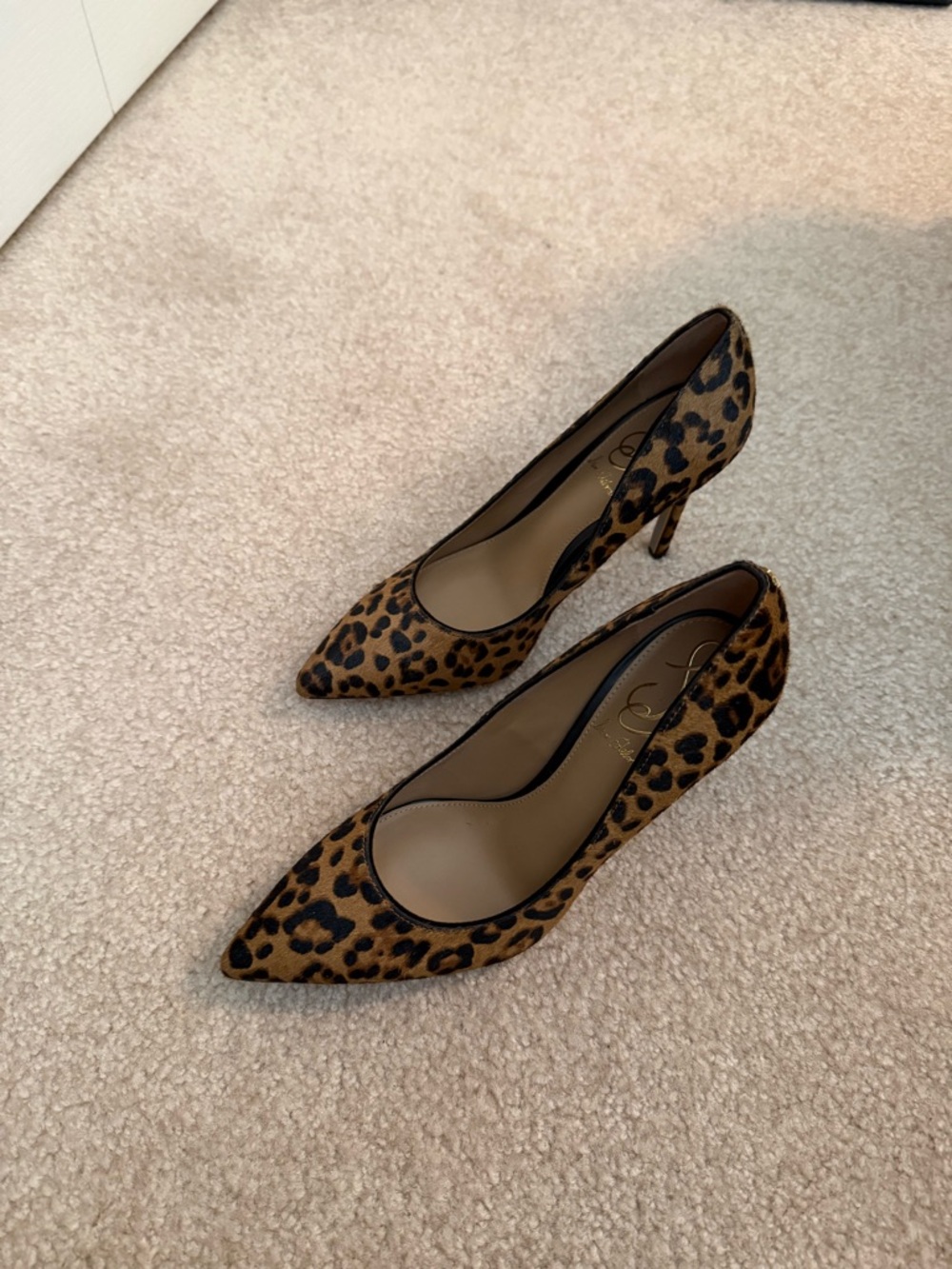 NWOB Sam Edelman Leopard Print Pointed Toe Stilettos - Brown/Black - Picture 9 of 9